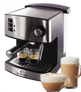Кафемашина за еспресо и капучино, Елеком ЕК - 207, 850 W, Италианска помпа ULKA 15 bar, Крема диск, 2 чаши